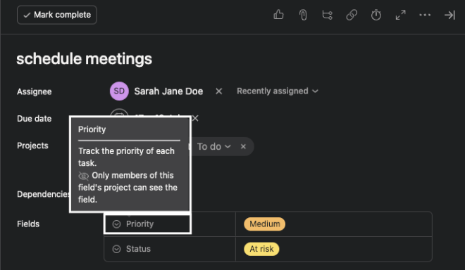 Tooltips with Asana